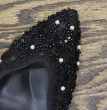 A New Day Ruth Memory Foam Closed Toe Sequin Mesh Strappy Heels Black 8M