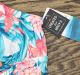 Swim Solutions Crossover Printed Shirred Tankini Swim Top Tropic Twist Multi 14