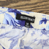 Ellen Tracy Womens Woven Linen Skort 1746253 Blue Multi M