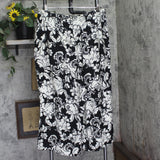 Architect Elastic Waistband Floral Print Wide Leg Dress Pants Black / White 1X