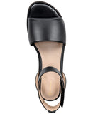 Giani Bernini Womens Constancia Ankle Strap Wedge Sandals Black Smooth 6M