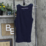 A New Day Womens Ribbed Stretch Tank Top 1663857b69d447 Navy Blue XL