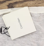Calvin Klein Short Sleeve Linen-Blend V-Neck Top 44C301G Sweet Corn Off White L