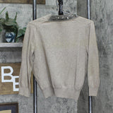 Gap Womens Sequin Trim Snap Front Lightweight Cardigan Sweater Brown M