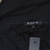 Coin 1804 Womens Plus Size Sequin Side Contrast Fold Over Midi Skirt Black 3X