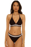 Trina Turk Womens Bougainvillea Reversible Hipster Swim Bottom Black Multi 12