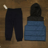 Calvin Klein Vest Shirt Pants Set New Teal / Platinum Heather / Deep Blue 3T