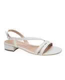 Easy Spirit Glenni Block Heel Strappy Sandals SEGLENNI White Leather 9.5W
