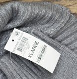 INC International Concepts Knit Ribbed Textured Pearl Mock Neck Sweater Gray XL