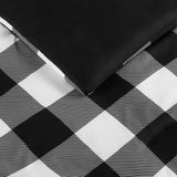 Serta Clean Alex Soft Modern Plaid 3 Piece Comforter Set Black / White King