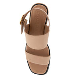 Aerosoles Dual-Strap Heeled Sandal with Buckle DOVE Natural Brown 8.5M