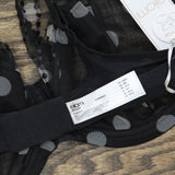 Elomi Matilda Womens Plus Size Underwire Plunge Bra EL8900 Black Dot 40DD