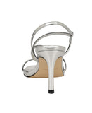 Calvin Klein Hadlee Stiletto Strappy Heels Silver Mirror Metallic Gray 8.5M