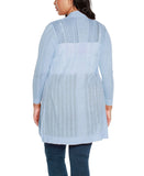 Belldini Womens Plus Size Lightweight Cardigan Sweater AS230224X Blue Haze 3X
