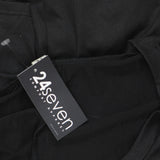 24Seven Comfort Apparel Womens Knit 3/4 Sleeve Dress Black 2X