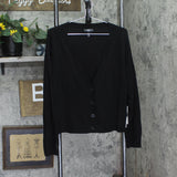 Aqua Womens Button Front Sweater Cashmere V-Neck Cardigan V10337 Black 2XL