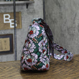Vera Bradley Quilted Floral Shoulder Bag Purple Green Multi One Size