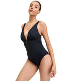 Bleu by Rod Beattie Womens Plunging V-Neck One-Piece Swimsuit RBKK25776 Black 4
