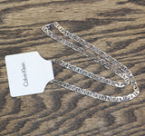 Calvin Klein Sterling Silver Mariner Link Flat Chain Necklace Silver Gray 20"