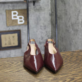 A New Day Womens Samantha Sling Back Kitten Heels 94462864 Burgundy Red 7.5M