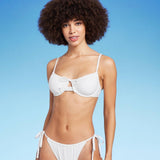 Wild Fable Womens Shirred Underwire Bikini Top PID-G84E3G White M