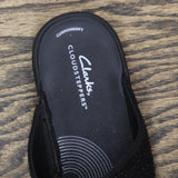 Clarks Women's Cloudstepper Drift Jaunt Wedge Sandals Shoes 26166845 Black 10M