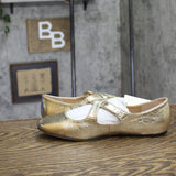 A New Day Womens Tasmin Flats Shiny 94568245 Gold Yellow 9.5M