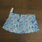 Island Escape Womens Lux Printed Skirtini Swim Bottom S761060 White / Black 10