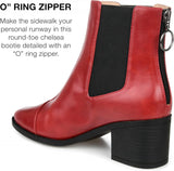 Journee Collection  Nigella Boot with Center Seam Detail O-Ring Zipper Red 8M