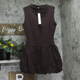 Aqua Womens Ponte Mock Neck Bubble Mini Dress YCGD5097 Brown S