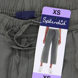 Splendid Women's Linen Blend Cropped Wide Leg Drawstring Pant 1767950