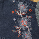 DG2 by Diane Gilman Womens Embellished Fringe-Hem Cropped Jean Dark Blue 12