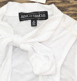 Almost Famous Juniors Sleeveless Tie-Neck Tank Blouse Top White M