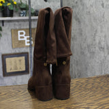 Michael Michael Kors Womens Suede Braden Riding Boots 40F2BNMBES Mocha Brown 5M