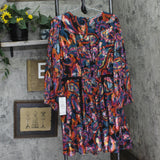 Vince Camuto Womens Novelty Metallic Chiffon Fit & Flare Dress Red Multi 16