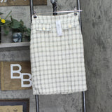 Ny Collection Womens Slim Double Knit Petite Skirt PTDK2434 White Gold PS
