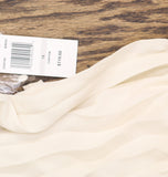 MSK Plus Size Round Neck Flutter Sleeve Pleated Dress Birch Off White 1X