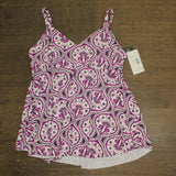 Swim Solutions Womens Printed Nylon Tankini Swim Top 806834 Magenta Purple 16