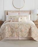 Waverly Mudan 4 Piece Cotton Quilt Set 83493673 Taupe Brown Full / Queen
