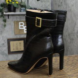 Journee Collection Elanie Tru Comfort Foam Zip Block Heel Booties Black 9.5M