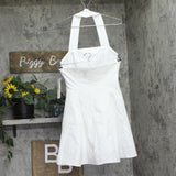 Aqua Womens A-Line Halter Mini Dress DI7180BL White M