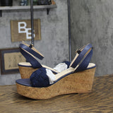 Jack Rogers Dumont Woven Rope Wedge Sandal 112241WG09 Midnight Blue 11M