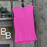 Bar III Womens Petite Cutout Ribbed Sleeveless Shirt Top Pinkadelic Pink XL