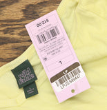 Wild Fable Womens Short Sleeve Double V-Neck Ribbed T Shirt Top Light Yellow L