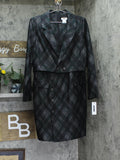 DKNY Embellished Plaid-Print Long-Sleeve Jacket Dress Pine Green / Multi 14