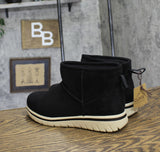 Cliffs Womens Faux Fur Lined Faux Suede Shearling Boots Black 9.5M