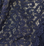 X By Xscape Plus Size Ruched Lace Gown Dress XC121W Navy Blue 18W