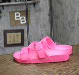 Shade & Shore Womens Neida Eva Two Band Footbed Sandals 86509395 Hot Pink 10M