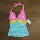 Bleu Rod Beattie Me Print Halter Tank Top Swim Sock It to Me Print Blue Multi 4