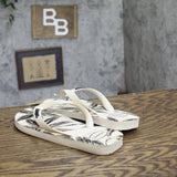 Havaianas Tropical Palm Tree Thong Flip Flop Sandals Off White / Black 9M / 10M